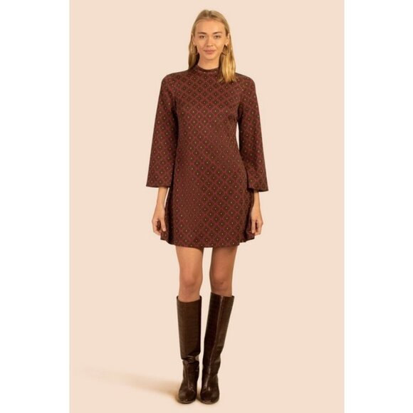 💕TRINA TURK💕 Leela Dress ~ Flower Bazaar Knit Jaquard Phlox Print Large L NWT - Picture 3 of 13